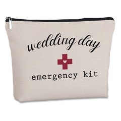 Yegifeyct Bridal Shower Gifts for Bride to Be Travel Makeup Bag Wedding white