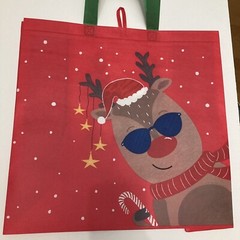 Tesco Cool Reindeer Christmas Tote Bag Star Snow Sunglasses Red 2022 Holiday New