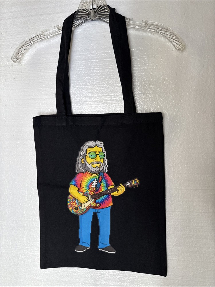 Pixelated Jerry Garcia Canvas Tote Bag 16” x 13” With 13” Handle Drop READ DESCR