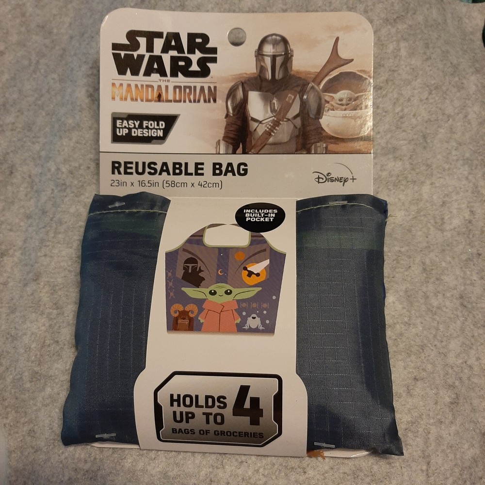 Star Wars The Mandalorian Reusable Bag with Built-in Pocket 23 in x 16.5in New