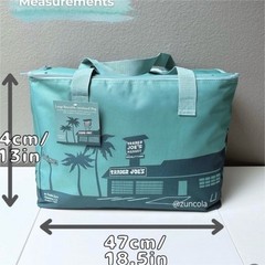 Trader Joe’s Large Reusable Insulated Shopping Bag Teal Zipper Foldable