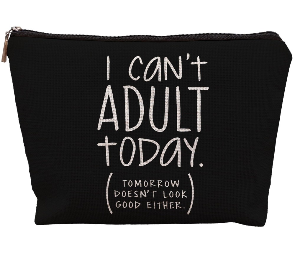 uinwk I Can’t Adult Today Funny Makeup Bags, Sarcastic Gifts for Women, Black