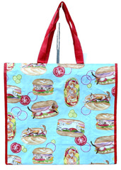 HOMEGOODS REUSABLE LARGE SHOPPING BAG 20″ X 18″ NEW CAT SANDWICH HOT DOG KITTEN