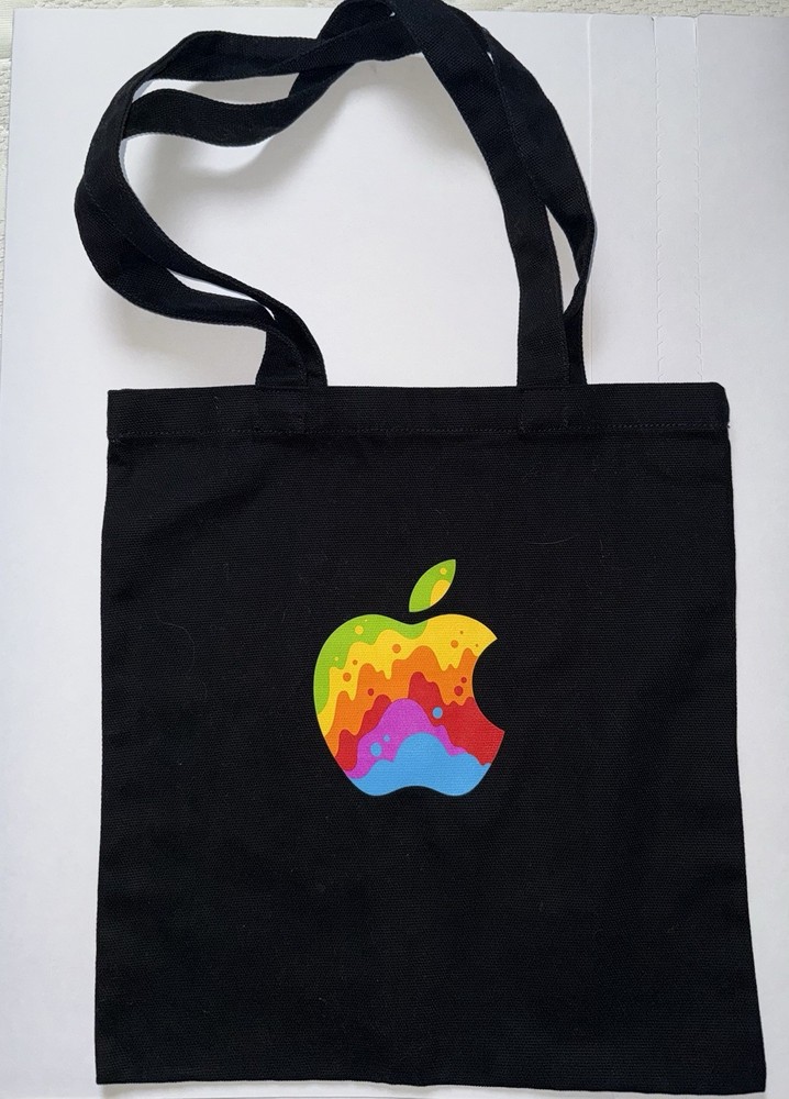 Apple Montgomery Village New Store Opening Black Canvas Foldable Tote Bag