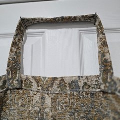 All-Over Pattern Foldable Fabric Reusable Shopping Bag Large Beige Brown Blue