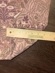 New MORRIS & Co. 100% COTTON CANVAS Mauve FLORAL TOTE BAG 16”L 15”H 6”W Sturdy