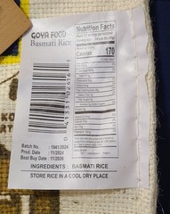 Goya Basmati Rice Burlap Tote Bag Reusable Market Eco Farmhouse Boho Zipper GUC