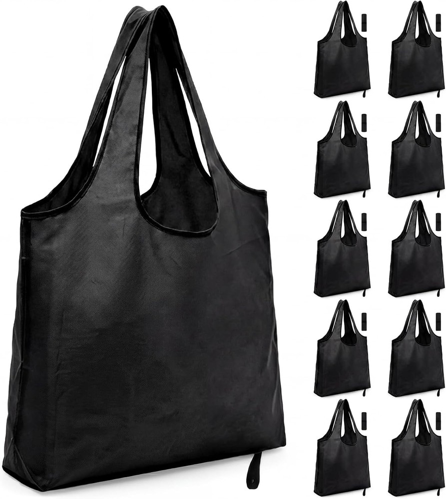 10-Pack Extra Large Reusable Grocery Bags Heavy Duty,55LB Foldable Waterproof