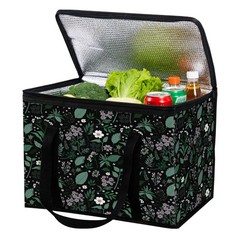 40L 15.7×11.8×12.2 Inch Flower Insulated Reusable Grocery Cooler Bag Thermal