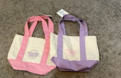 2 Trader Joe’s Mini Pastel Tote Bags 1 Lavender 1 Pink Easter NWT