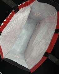 Lululemon Reusable Tote Shopping Bag Large Black Red White Motivational 14 x 16”