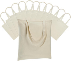 Carbrea 12 Pack Canvas Tote Bag – Lightweight Thin Tote Bags Bulk Blank Shopping