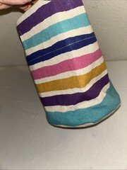 Small Reusable Multicolor Striped Shopping Bag 9.5
