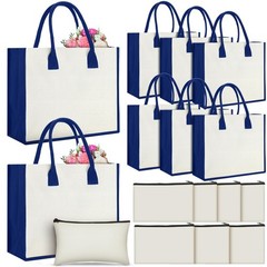 Reginary 16 Pcs Large Sublimation Tote Bags Bulk Makeup Bag Canvas Beach Tote…