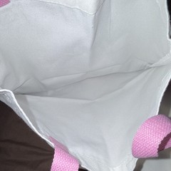 Reusable Tote Bag White/Pink 12x12x8 Graphic Print Breast Cancer Ribbon HOPE