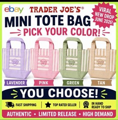 U Pick 1 Color Trader Joe’s Mini Tote Bag Pink Green Blue Lavender