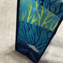 Trader Joes Ocean Marine Reusable Tote Blue Made from Recycled Ocean Plastics