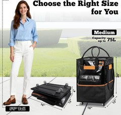 Multi-Functional Rolling Tote – 75L Capacity for Groceries, Storage & Travel