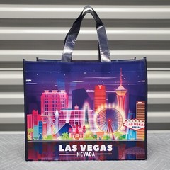 LAS VEGAS Nevada Reusable Grocery Shopping Tote Bag Medium 15x12x8″ Daiso Japan