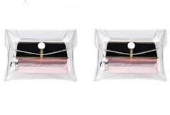 2Pcs Transparent Mini PVC Makeup Bag Small Clear Plastic Cosmetic