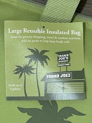 Trader Joe’s Large Insulated Reusable Tote Shopping Bag Olive Green