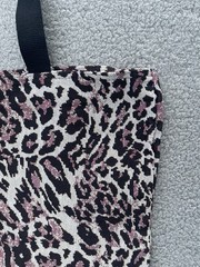 Large Canvas Reusable Tote Bag, 100% Cotton, Leopard Print NWT