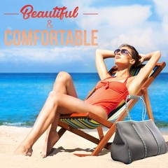 Large Designer Neoprene Beach Bag Tote For Women & Men | Versatile Pool Bag W…