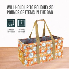 Extra Large Utility Tote Bag – Oversized Collapsible Reusable Wire Frame Rect…