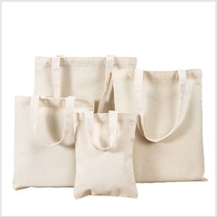 Canvas Cotton Bag Grocery Handbag Foldable Fabric Tote Bag Portable Storage Orga