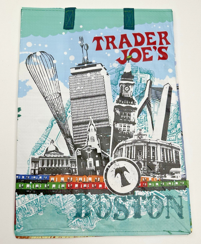 Trader Joes Boston Massachusetts Reusable Tote Shopping Grocery Bag 6 Gallon NWT