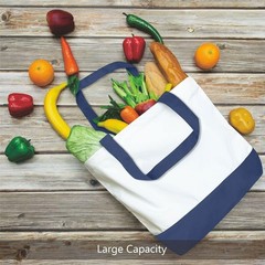 1-Pack Super Strong Large 12oz Cotton Canvas Tote Bag, Reusable Grocery Shopp…