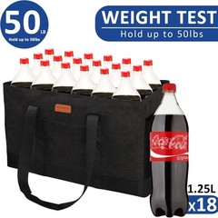 Reinforced Large Utility Grocery Tote – Heavyweight Waterproof Design in Black