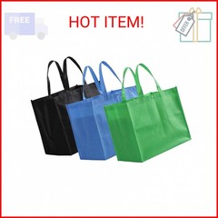 Tosnail 12 Pack Reusable Grocery Shopping Bags, Large Foldable Tote Bags Bulk, F