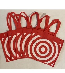 NEW (10) Target Red Reusable Grocery Supermarket Shopping Bag Totes