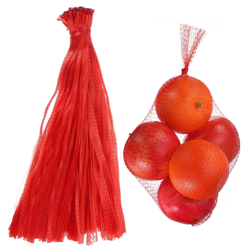 100Pcs Reusable Mesh Produce Bags, 15.7 Inches Egg Hatching Bags, Red
