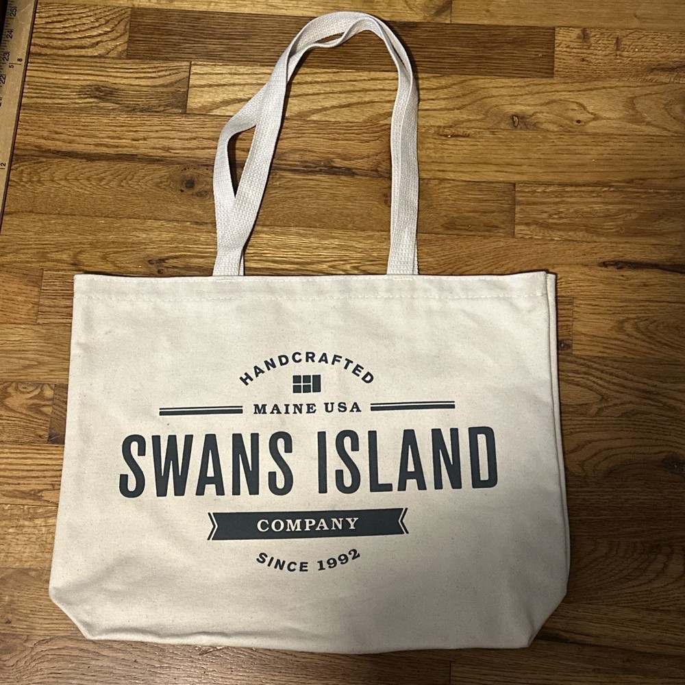 Swans Island Maine Tote Bag New Without Tags Made In USA Beach Bag 13.5” x 18”