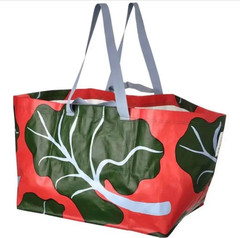 Marimekko BASTUA IKEA Reusable Carry Large leaf Shopping Bag set of 2 NEW japan