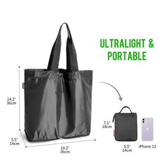 16l Lightweight Packable Tote Bag Water Resistant Foldable Grocery Bag Reusable