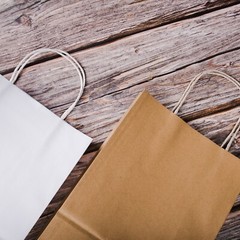 250 Pack – Medium White Kraft Paper Bags with Handles [10x5x13 Inches]