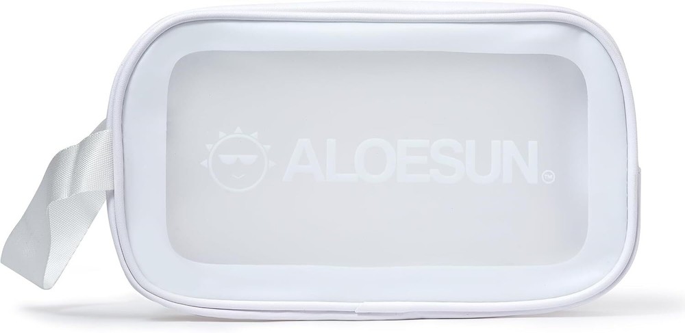 Beach Bag | Waterproof Clear Organizer Pouch with Zipper for Skin Care White