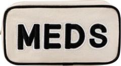 Canvas Chenille Letter Medicine Makeup Bag, Small Travel 02Black-Meds