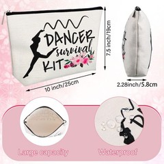 Tondiamo 4 Pcs Dance Makeup Bag Graduation Gifts Cosmetic Bags Beige