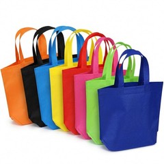 24 Pack Reusable Gift Bag with Handles, 13″ Goodie Treat Bags 8 Colors for Bi…