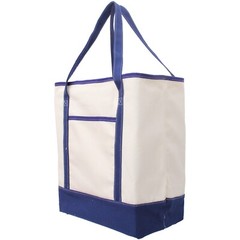 THREADART 100% COTTON NATURAL CANVAS TOTE BAGS COLORED HANDLES 2 SIZES 6 COLORS