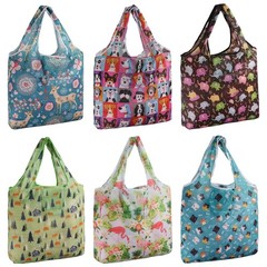 Reusable Grocery Bags 6 Pack Foldable 50lbs Heavy Duty Large Collapsible