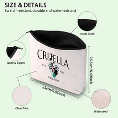 FOTAP Villains Queen Gift 101 Movie Makeup Bag Inspired CRUELLA 1961