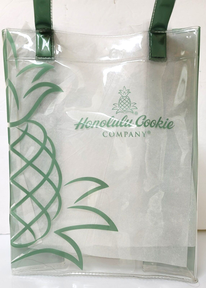 NEW Honolulu Cookie Company clear bag Vinyl reusable 10″ x 7 – 1/2″