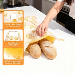 Bees Wax Bread Bags for Homemade Sourdough – 2 17in x 0.2in x 13in, yellow