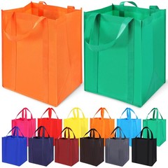 12 PCS Heavy Duty Reusable Grocery Bags Large Shopping Totes Holds 40 Lbs