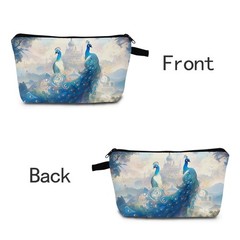 MoCaliduccious Peacock Print Women Makeup Bag Travel Cosmetic hzw0261